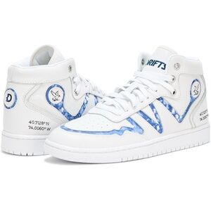 Drifts Womens Drifts White and Blue High-Top Sneakers